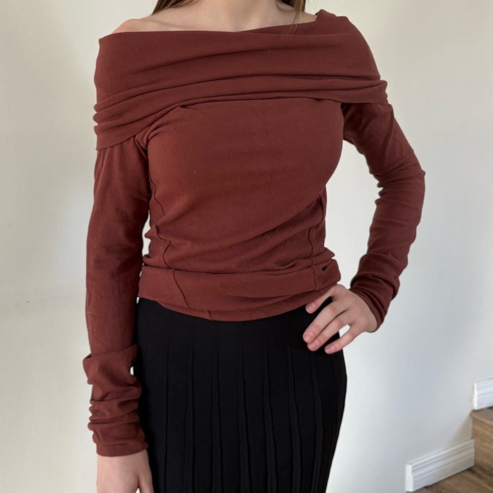 Off-Shoulder Rust Top